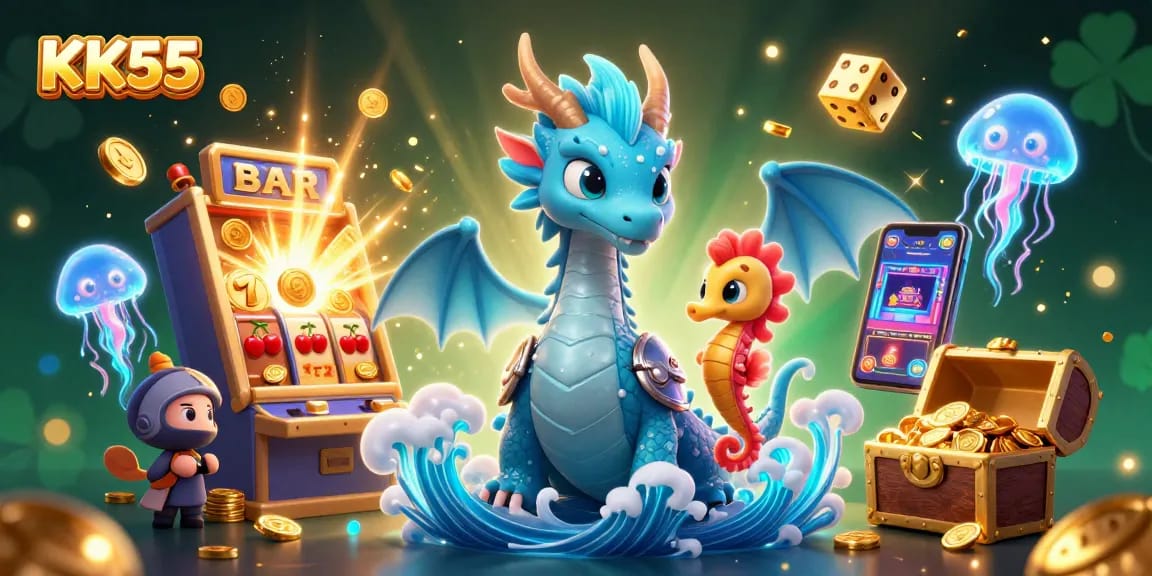 Experience KK55's dazzling gaming universe filled with vibrant characters, jackpots, and endless excitement.