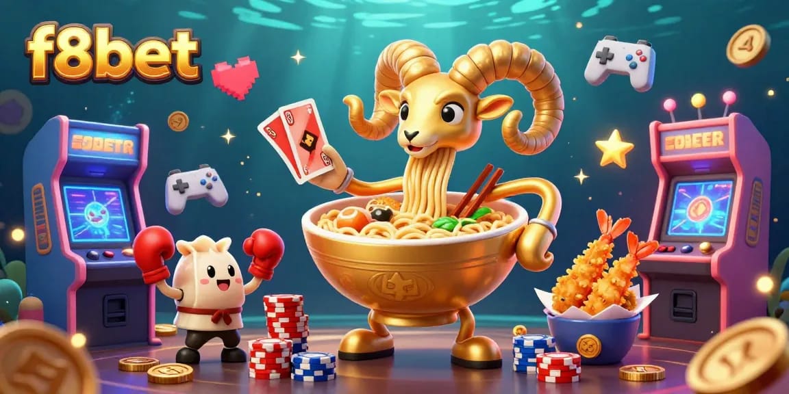 Engage with the dynamic f8bet scene featuring vibrant casino elements, characters, and energy.