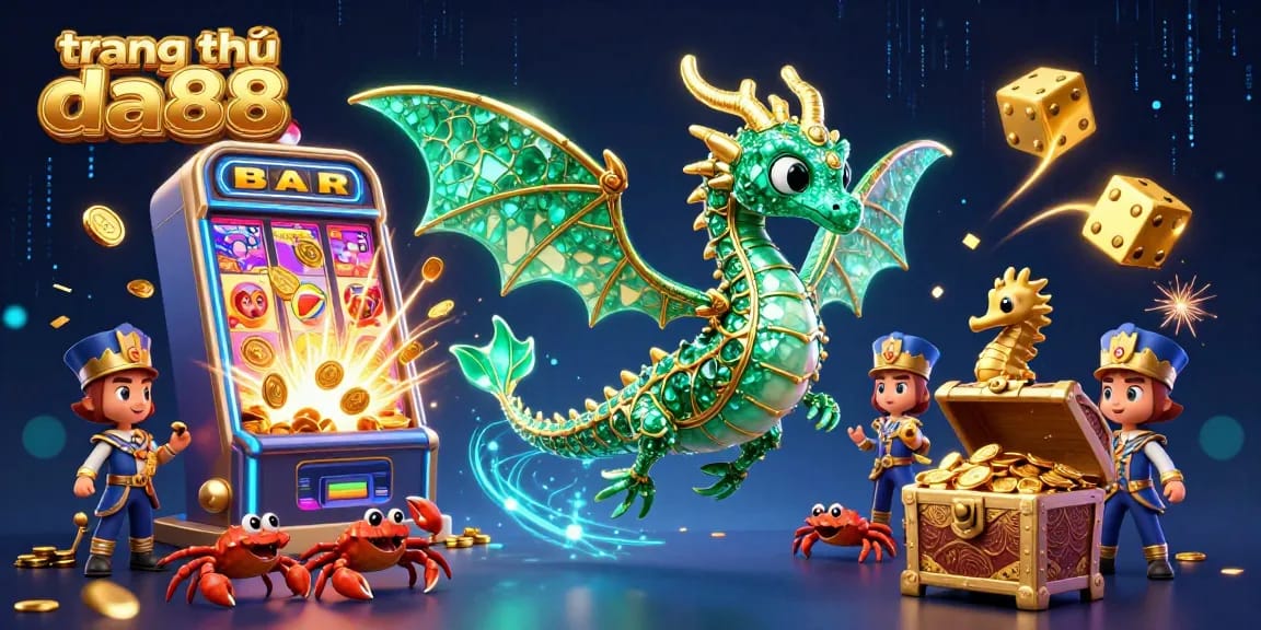Play exciting games at trang chủ da88 with golden dice, slot machines, and vibrant casino action.