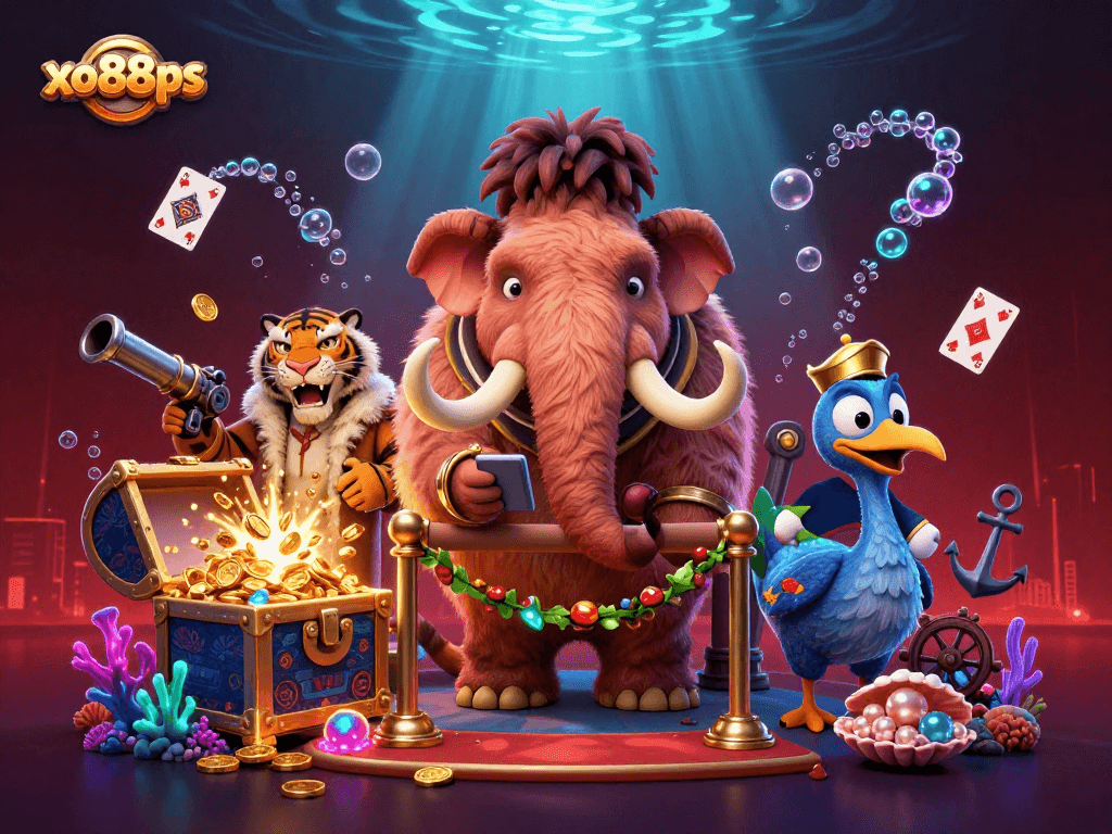 Experience the excitement of xo88ps with the vibrant casino scene featuring unique characters and dynamic gameplay elements.