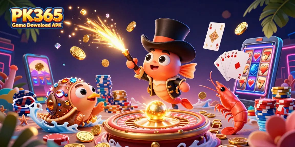 Win big with PK365 Game Download APK as anglerfish, shrimp, and snail bring casino excitement!