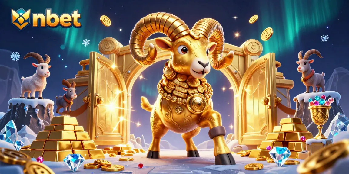 Experience epic wins with nbet as a golden ram charges through a treasure-filled casino scene.