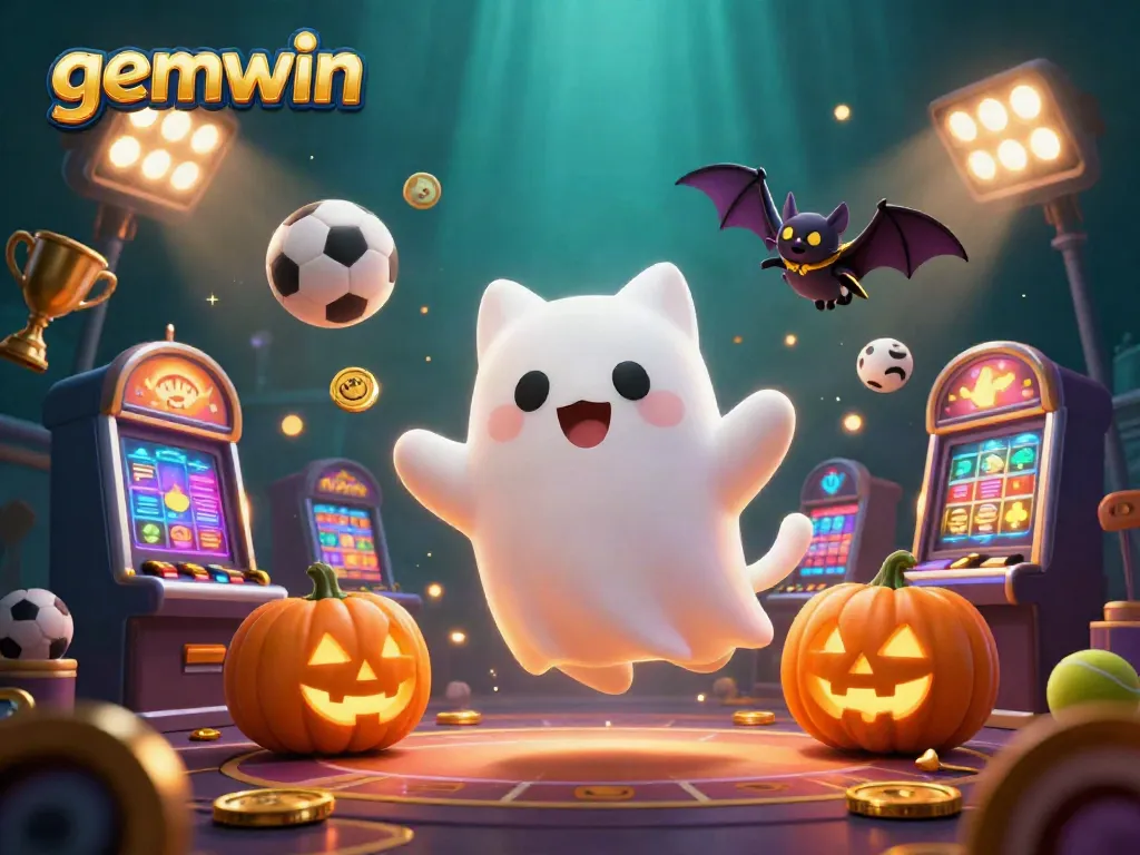 Experience the thrilling ghost cat adventure at the gemwin haunted casino with vibrant elements and excitement.