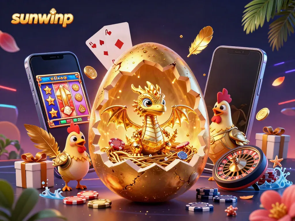 Experience the excitement of sunwinp with a golden dragon and dynamic casino elements.