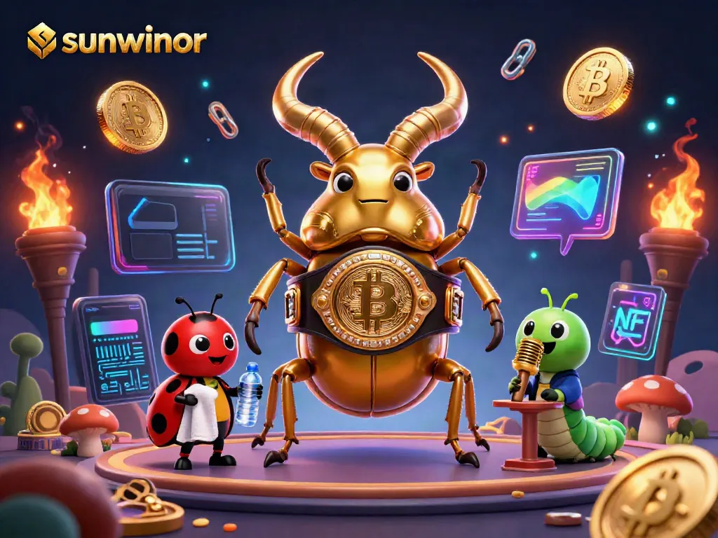 Experience dynamic action with sunwinor's 3D cartoon beetle champion and vibrant casino elements.