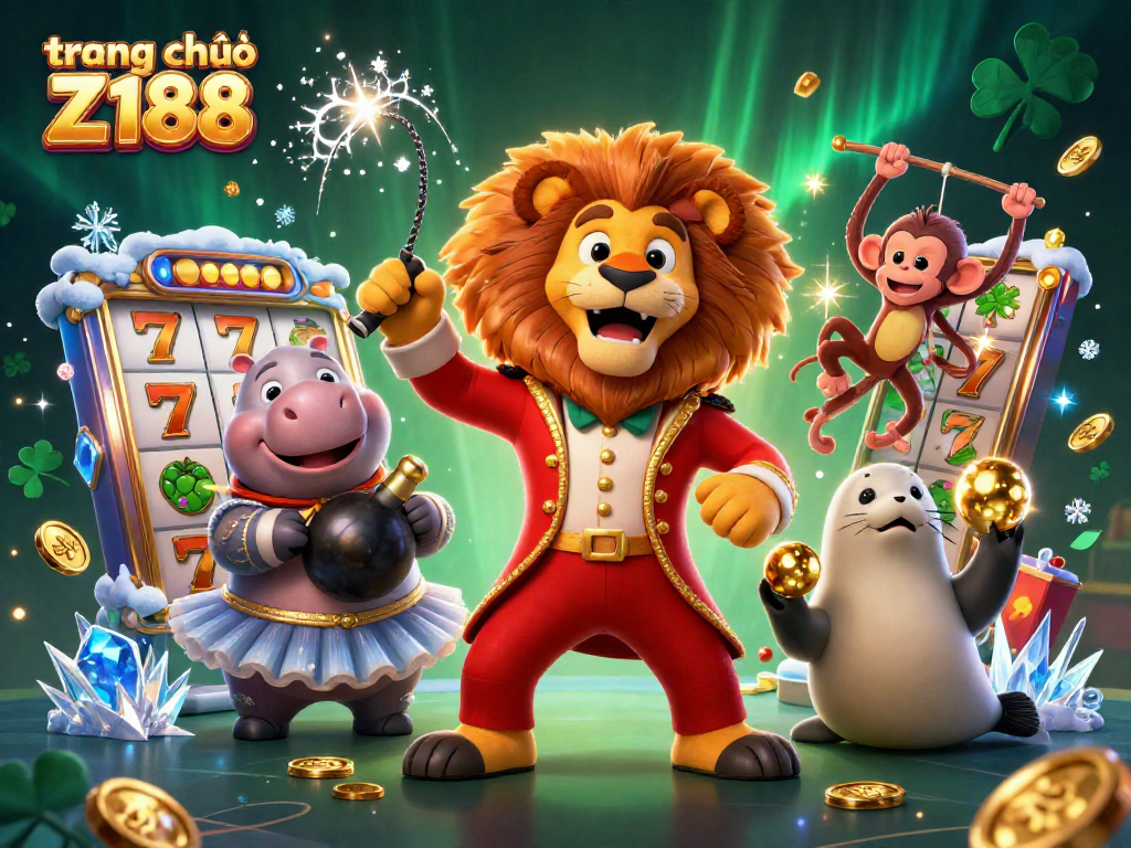 Experience excitement at trang chủ Z188 with thrilling slot games and lively casino characters.