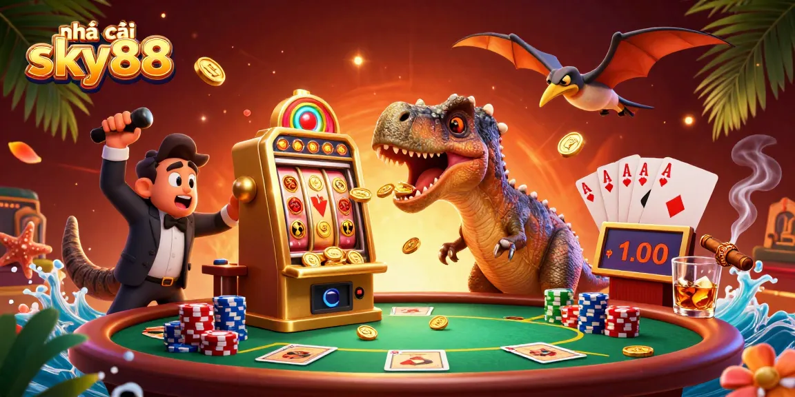 Experience thrilling wins at nhà cái sky88 with vibrant casino elements and dynamic action scenes.