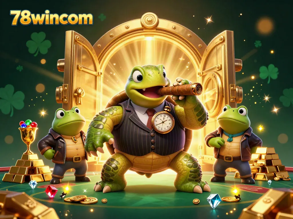 Engage with the thrilling world of 78wincom's casino games through this vibrant 3D illustration.