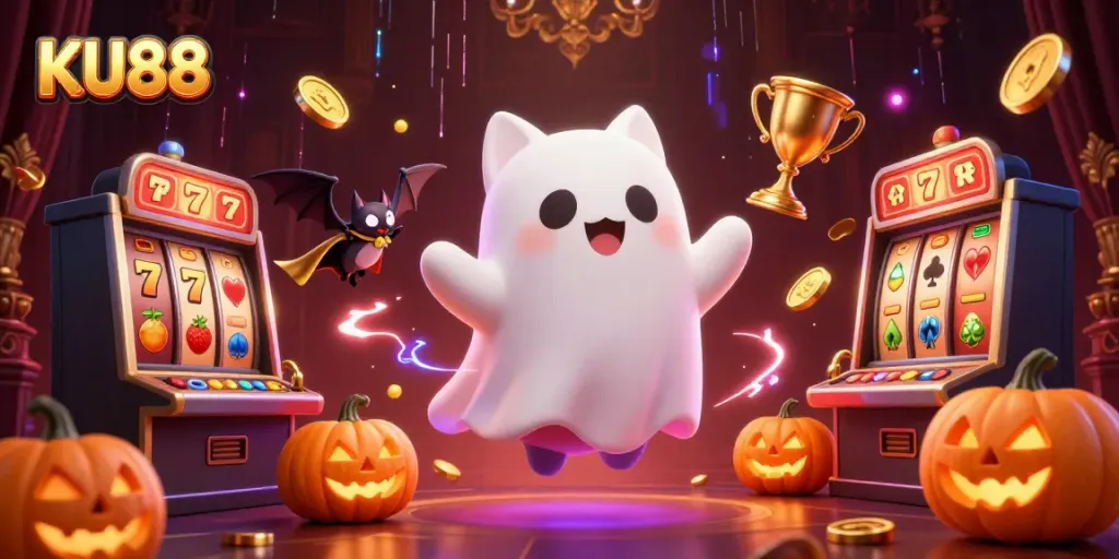 Engage with major slot games at KU88 featuring ghostly characters and dynamic visuals.