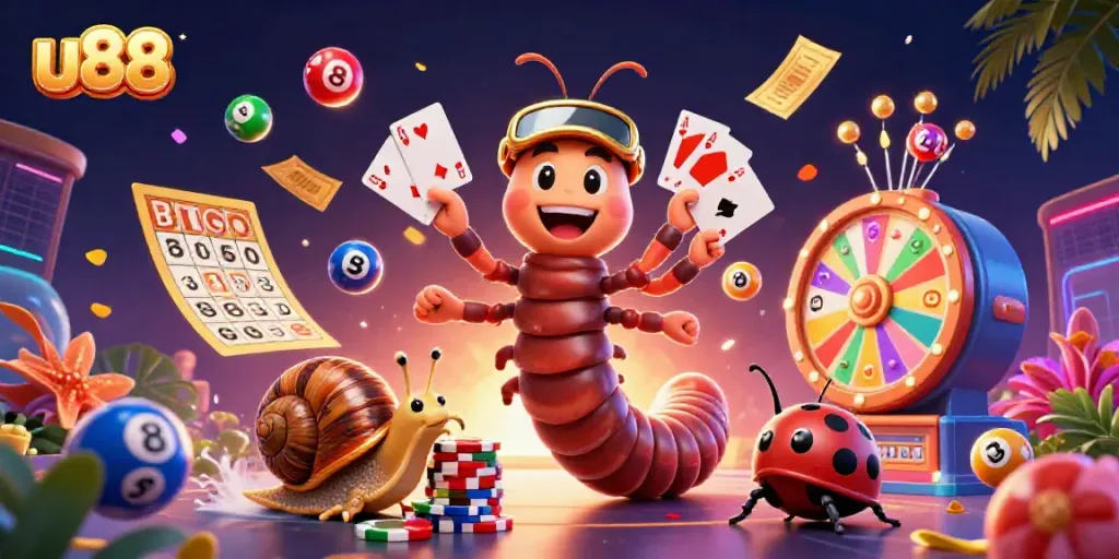 Experience exhilarating gaming at u88 with vibrant characters and dynamic casino elements.