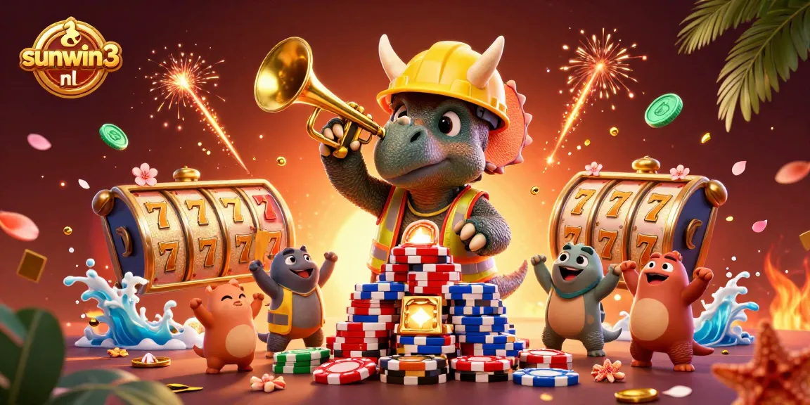 Play exciting slots at sunwin3 nl with vibrant visuals and dynamic characters celebrating wins.