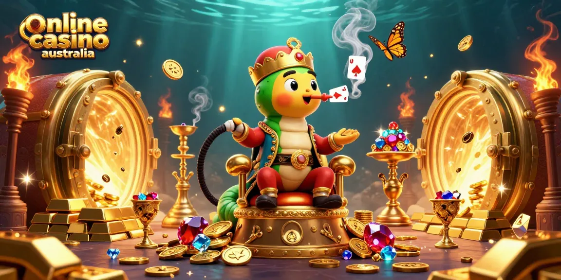 Experience the thrill of the online casino australia scene with a vibrant caterpillar sultan amidst treasures.