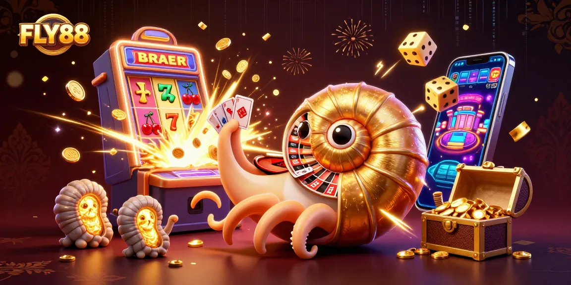 Experience the vibrant world of FLY88 with a jackpot explosion and glowing game elements.