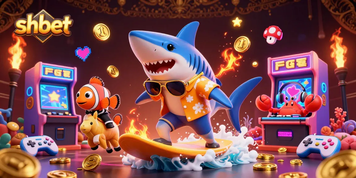 Experience the excitement of shbet with a vibrant 3D casino scene of gaming action.